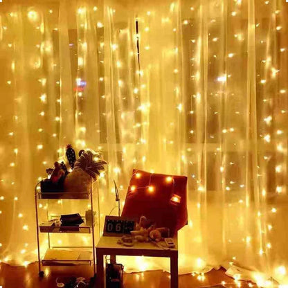 Christmas light curtain string