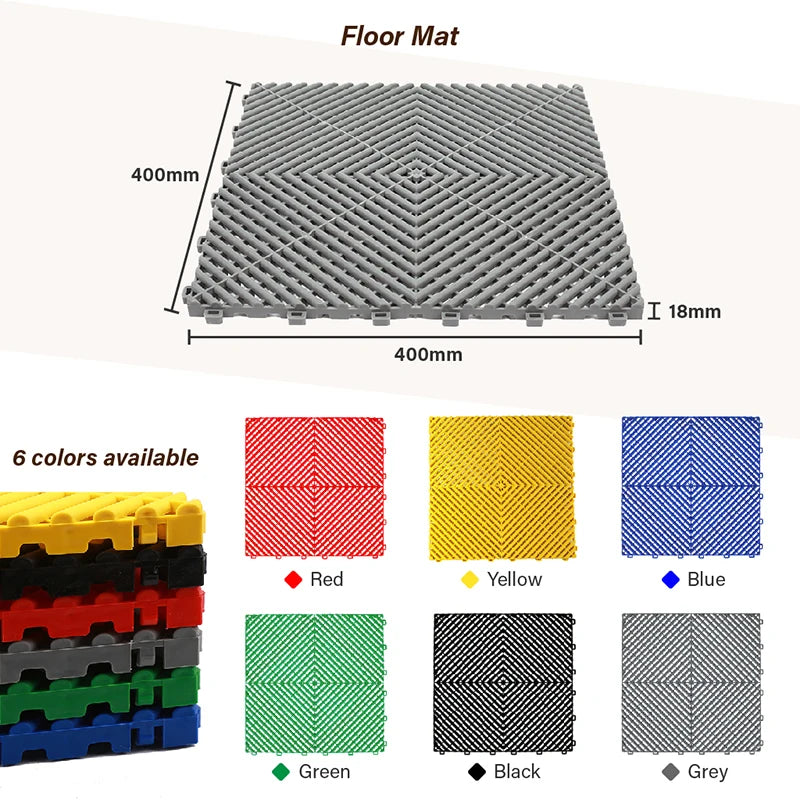 Vented Modular Interlocking PVC Floor Tiles Box 6.4 m²