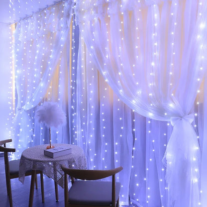 Christmas light curtain string