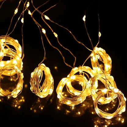 Christmas light curtain string