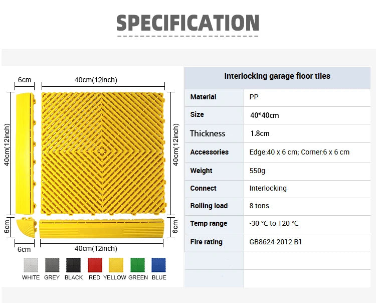 Vented Modular Interlocking PVC Floor Tiles 1Pc