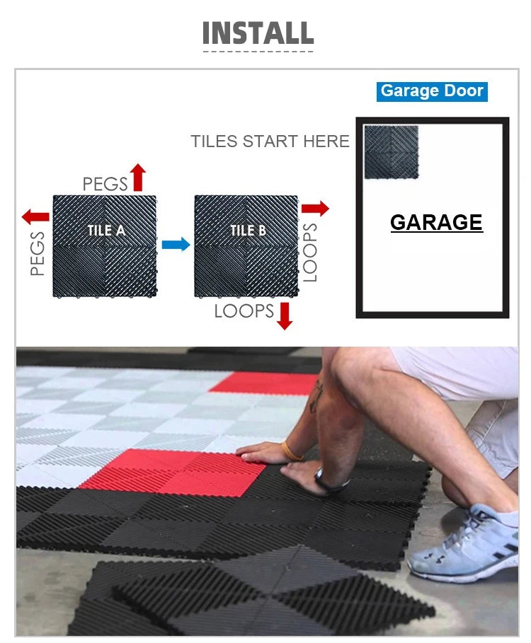 Vented Modular Interlocking PVC Floor Tiles 1Pc