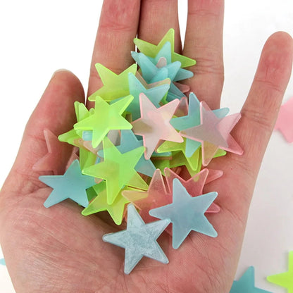 Colorful Luminous Stars with Moon Wall Stickers