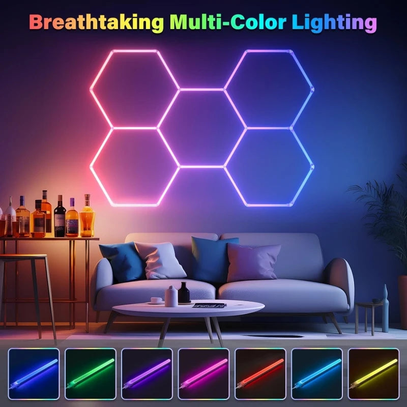 RGB Hexagon LED Bar Tube Lamp With Remote