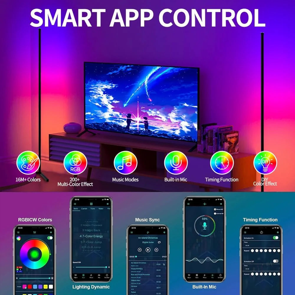 Smart LED Corner Lamp with App and Remote Control