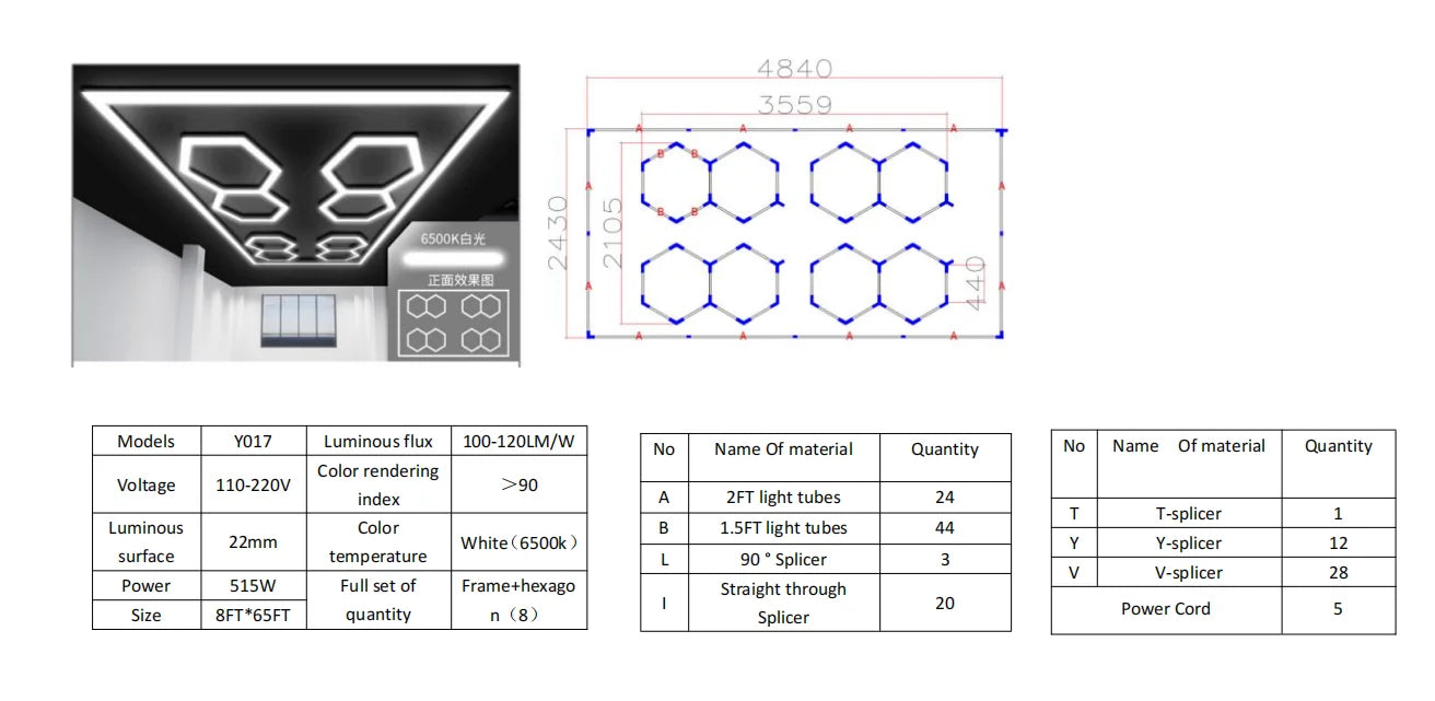 Hexagon LED Tube Lighting