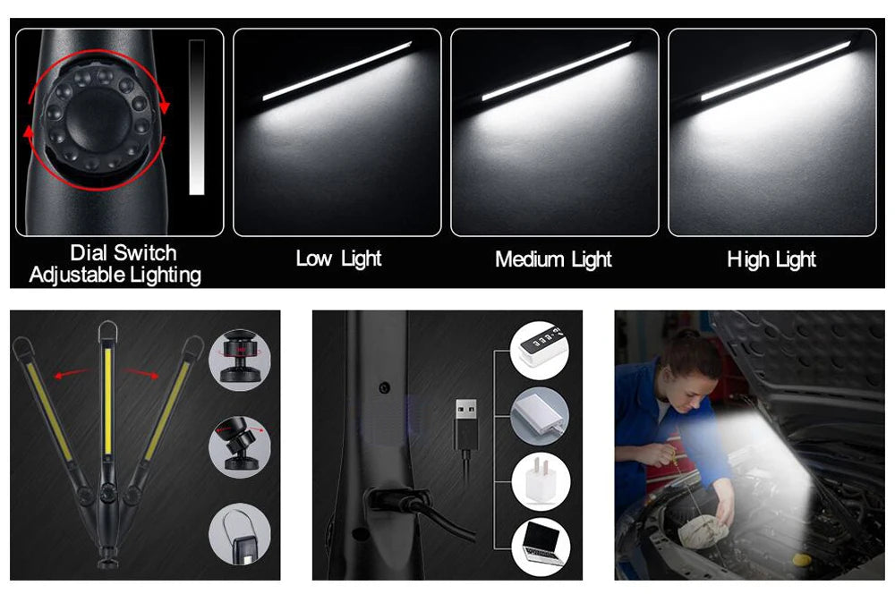 LED Flashlight Magnetic Lamp