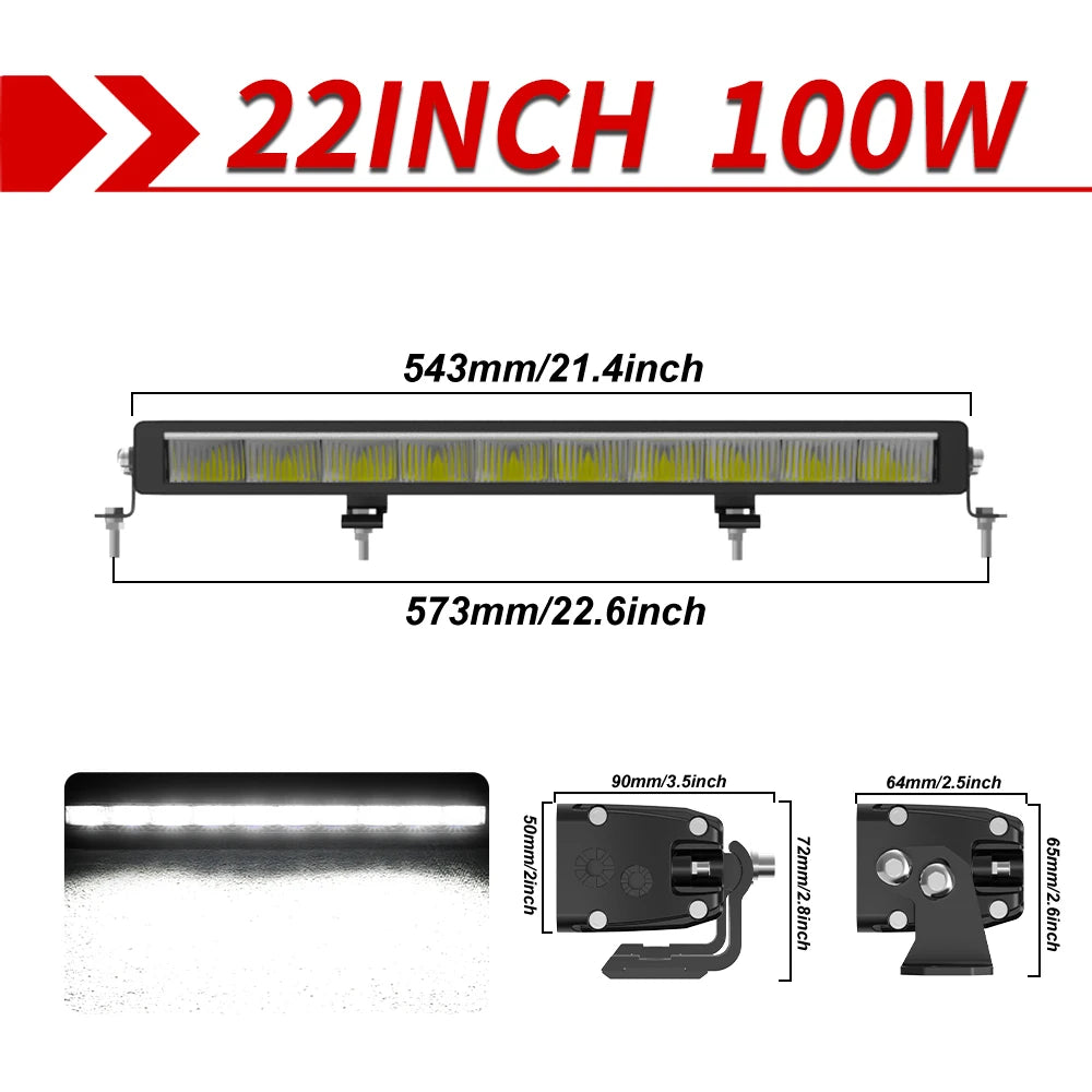 New Slim LED Light Bar Off Road Driving Lamp 12V 24V