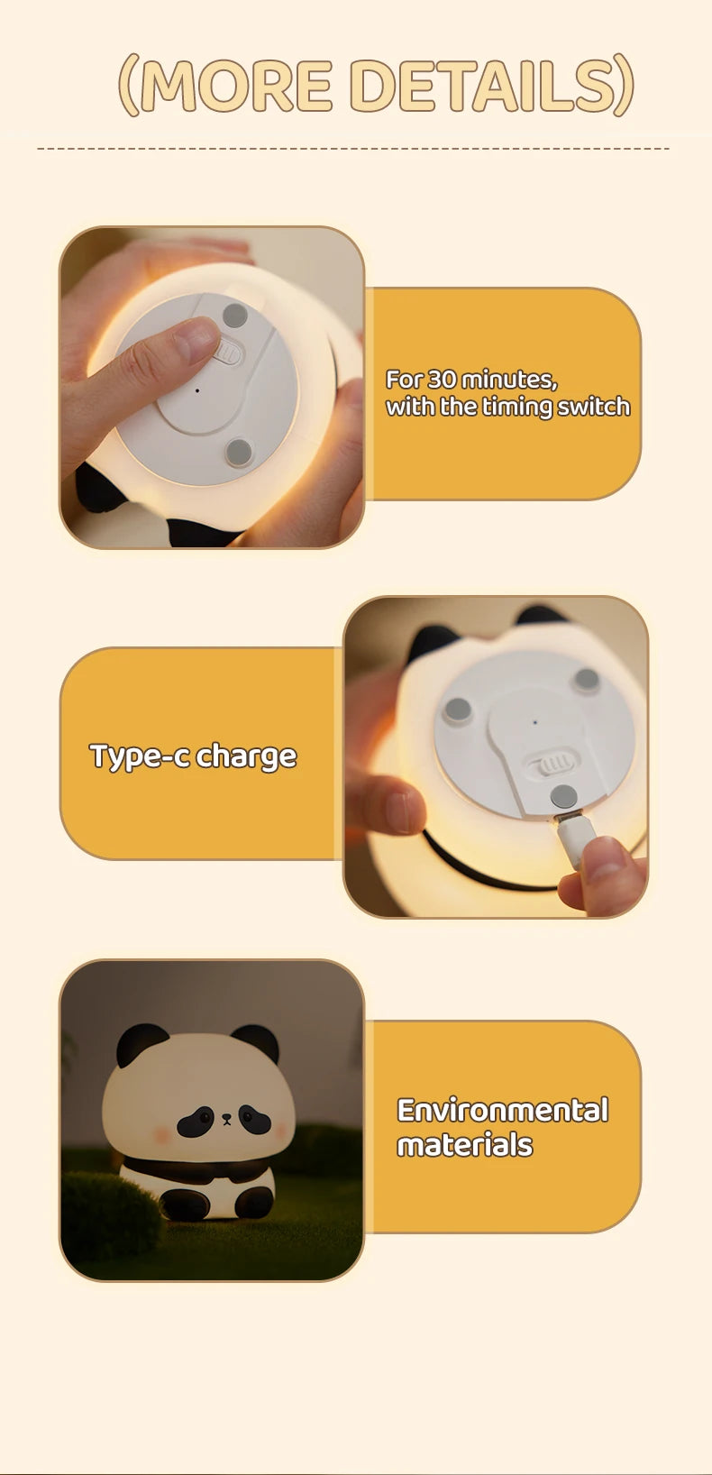 Panda Cute Silicone Night Light