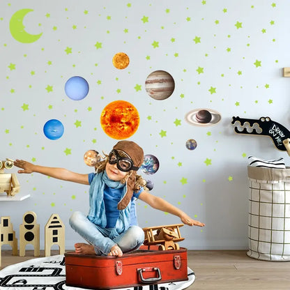 Luminous Nine Planets Wall Sticker