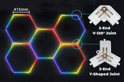 RGB Hexagon LED Bar Tube Lamp With Remote