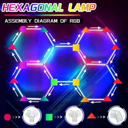 RGB Hexagon LED Bar Tube Lamp With Remote