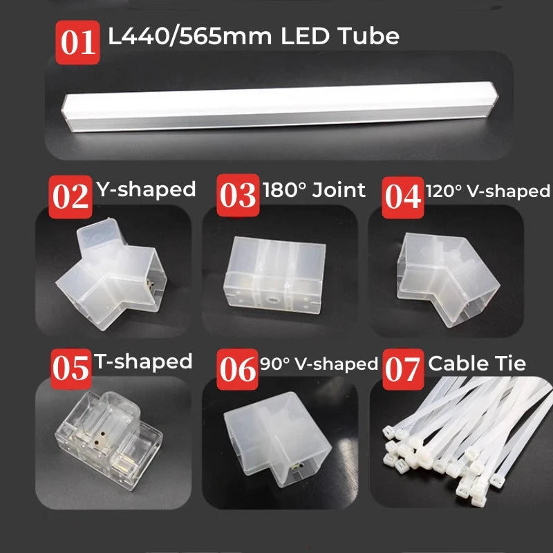 Dimmable Hexagon LED Tube Lighting With Frame AC110/220V