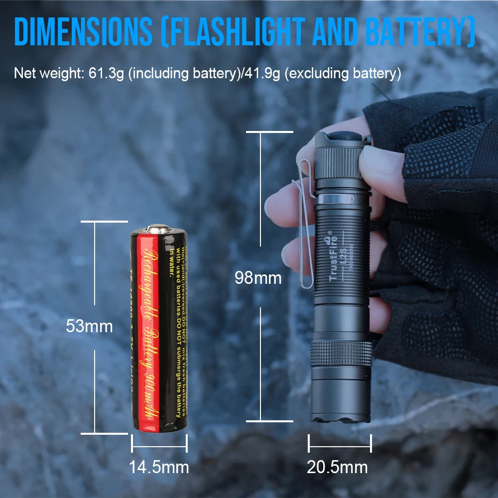 TrustFire L2S Flashlight 1050 Lumens IPX8 Waterproof