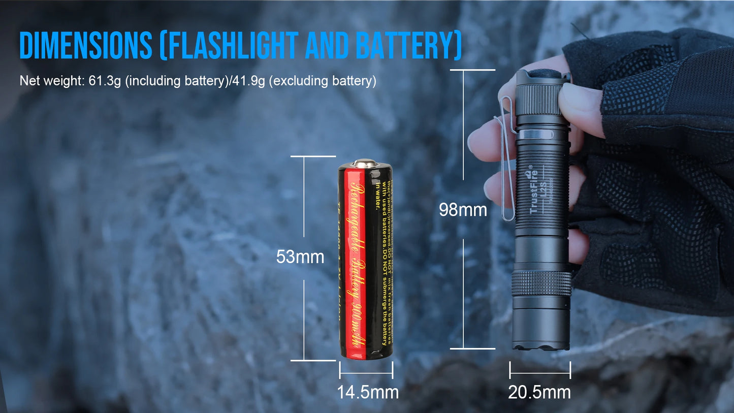 TrustFire L2S Flashlight 1050 Lumens IPX8 Waterproof