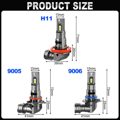 Canbus LED Headlight Bulbs Kit  HB3 HB4 H8 H9 H11 H16 150W 6500K 12V