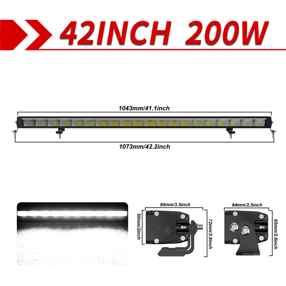 New Slim LED Light Bar Off Road Driving Lamp 12V 24V