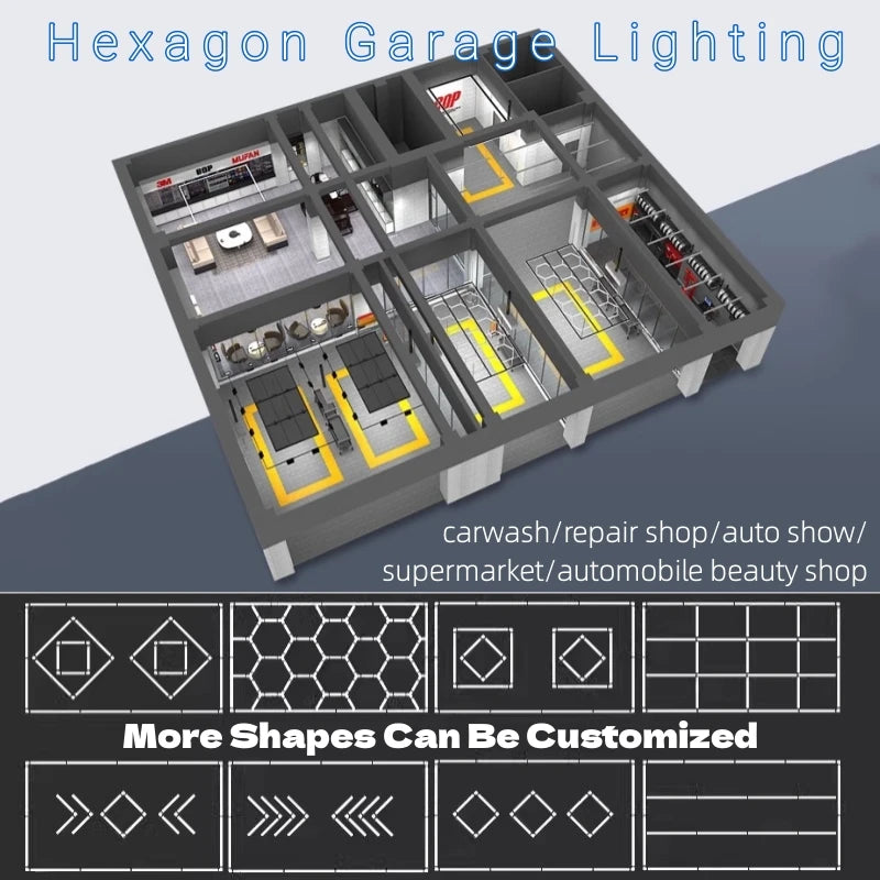 RGB Hexagon LED Bar Tube Lamp With Remote