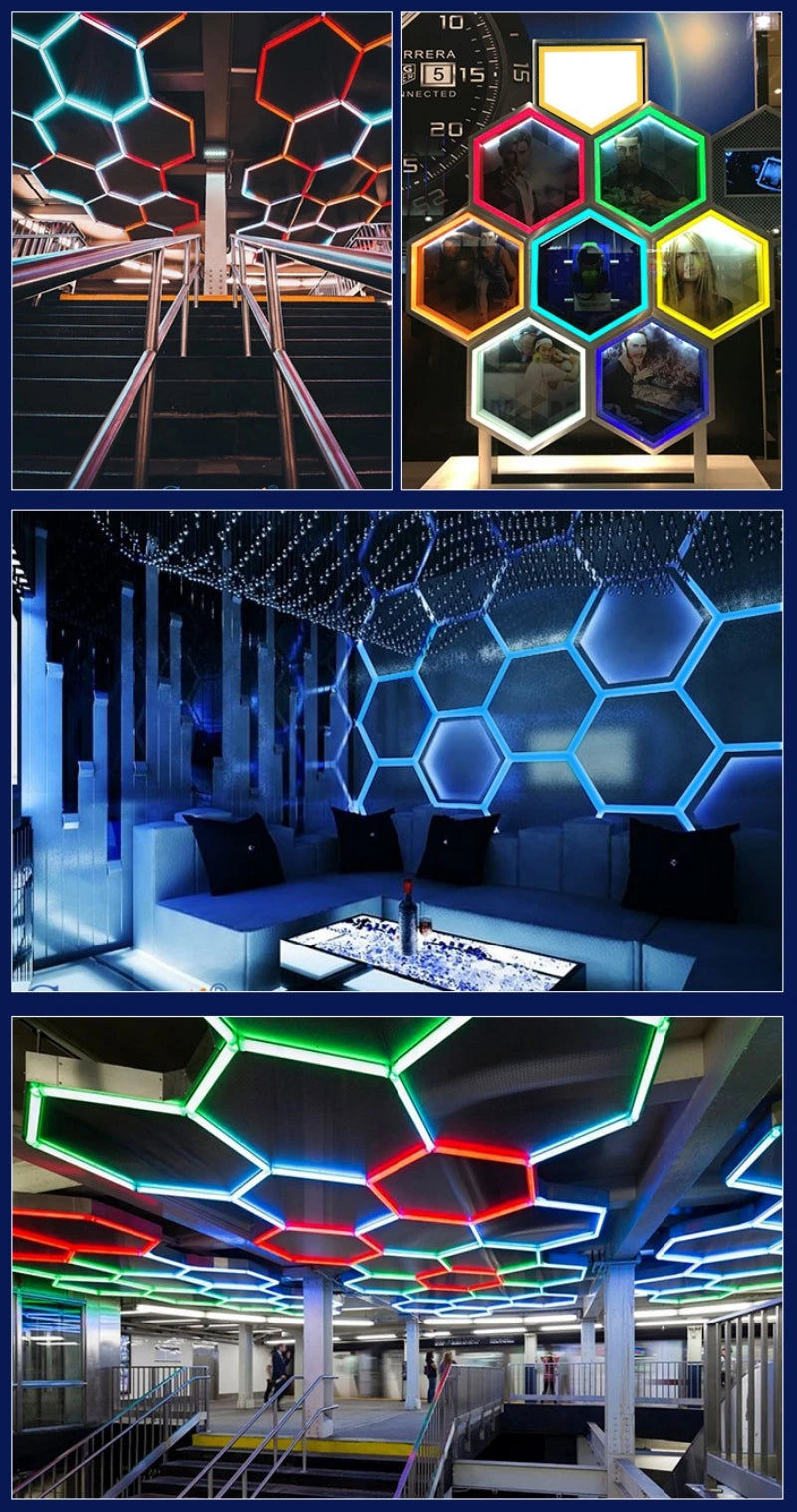 RGB Hexagon LED Bar Tube Lamp With Remote